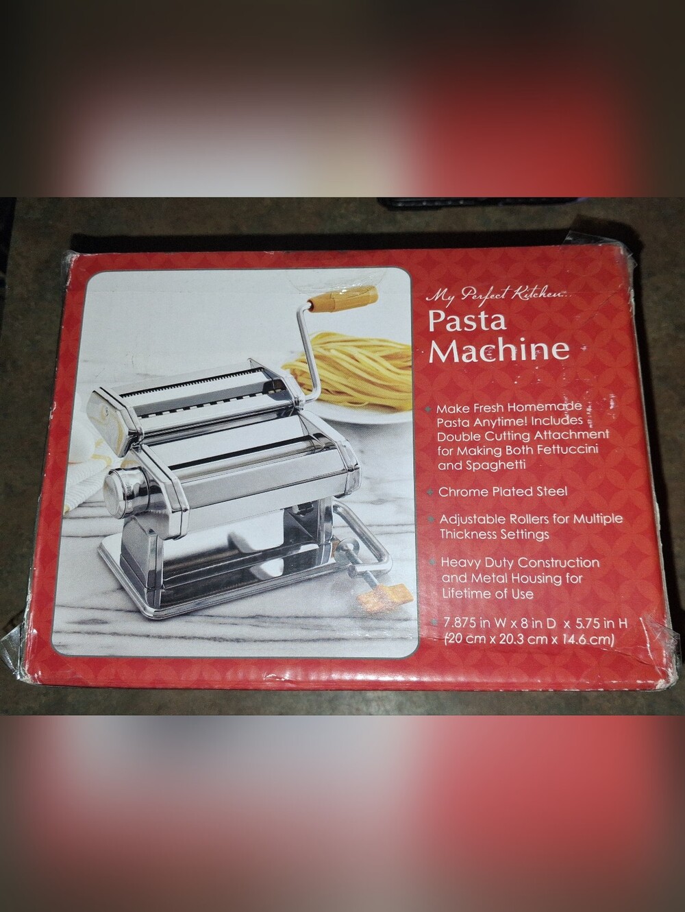 My Perfect Kitchen Pasta Machine Stainless Steel Roller Cutter NOS NIB